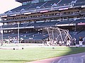 Giants batting practice view from the dugout