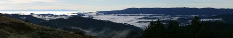 Fog over Monterey Bay and the Santa Cruz Mountains