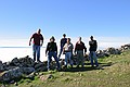 The crew poses on Monument Peak