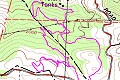 Topo map of Los Trancos hike
