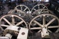 Winding wheels at the cable car barn