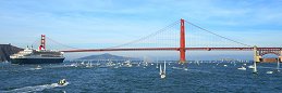 H.M.S. Queen Mary 2 approaches the Golden Gate