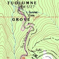 Topographic Map of Tuolumne Grove Hike