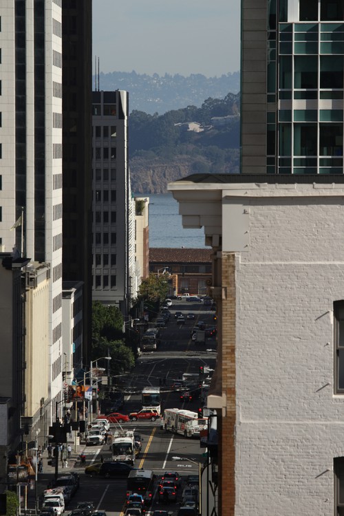 Mission Street and Yerba Buena Island
