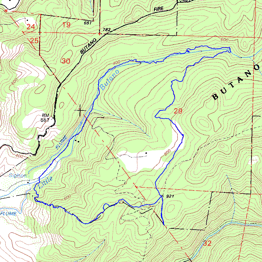 Butano State Park Topographic Map
