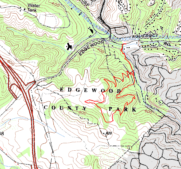 Edgewood County Park topographic map