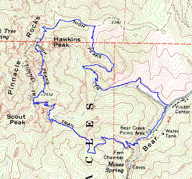 Pinnacles Topographic Map