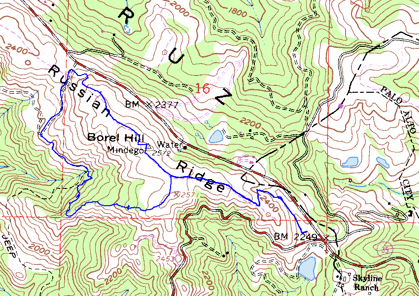 Russian Ridge Topographic Map