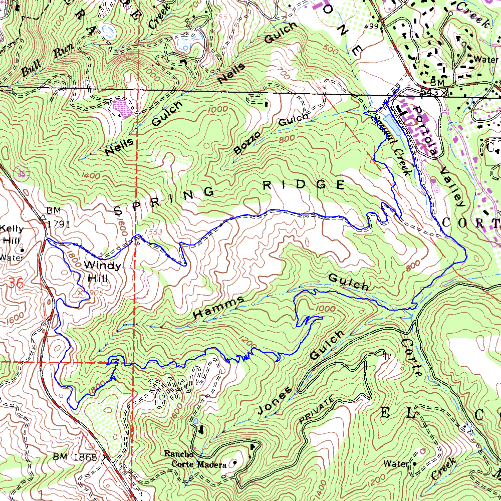 Windy Hill Topographic Map
