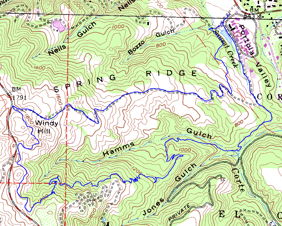 Windy Hill Topo Map