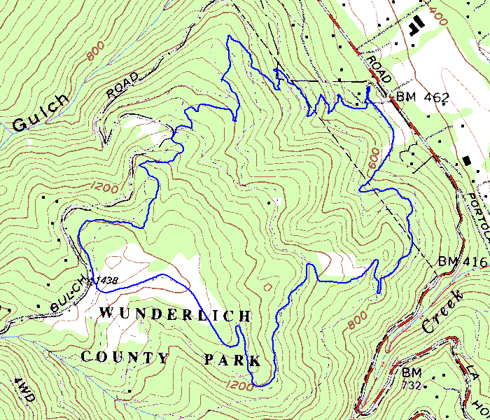 Wunderlich Park topographic map