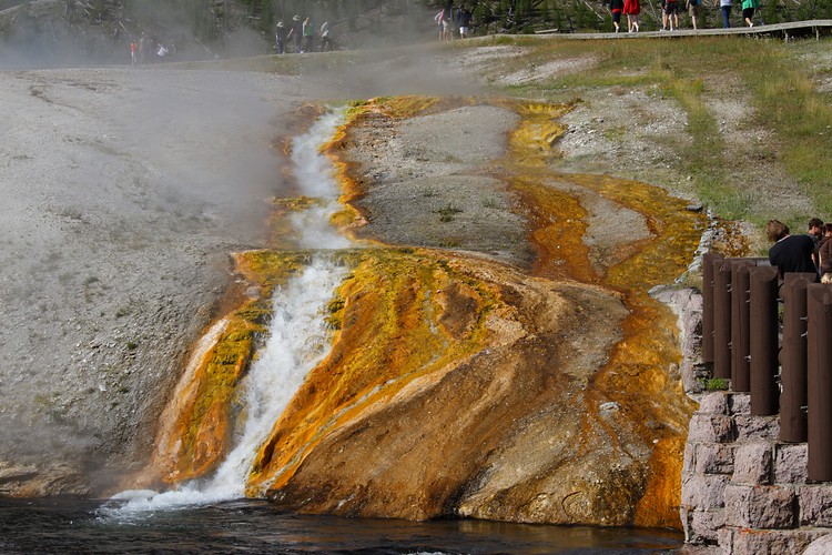 Midway Geyser Basin draining into the Firehole River
