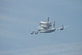 Space Shuttle Endeavour departs Moffett Field