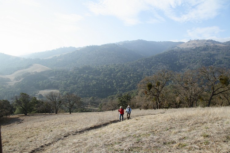 Sharon and Diane walk the Flag Hill Trail