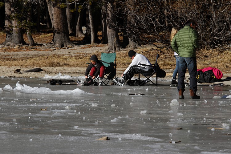 Skaters on Tenaya Lake