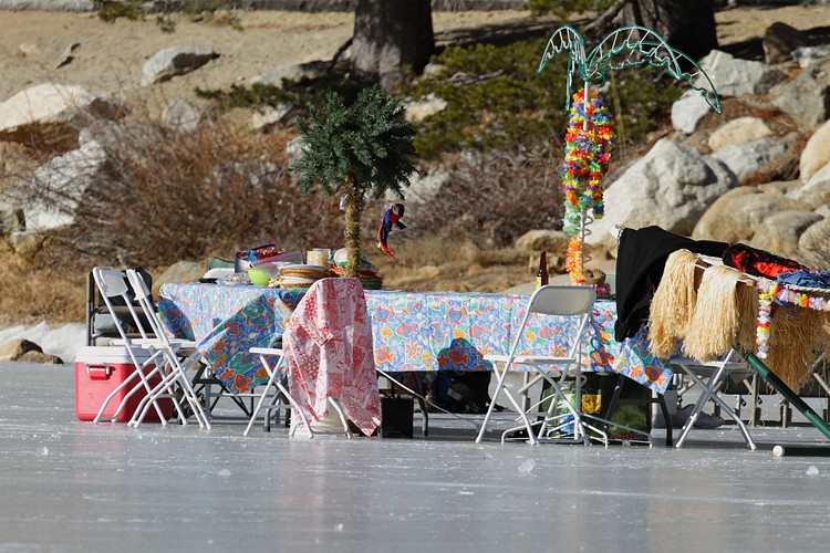 Skaters on Tenaya Lake