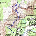 Upper Yosemite Falls topographic map