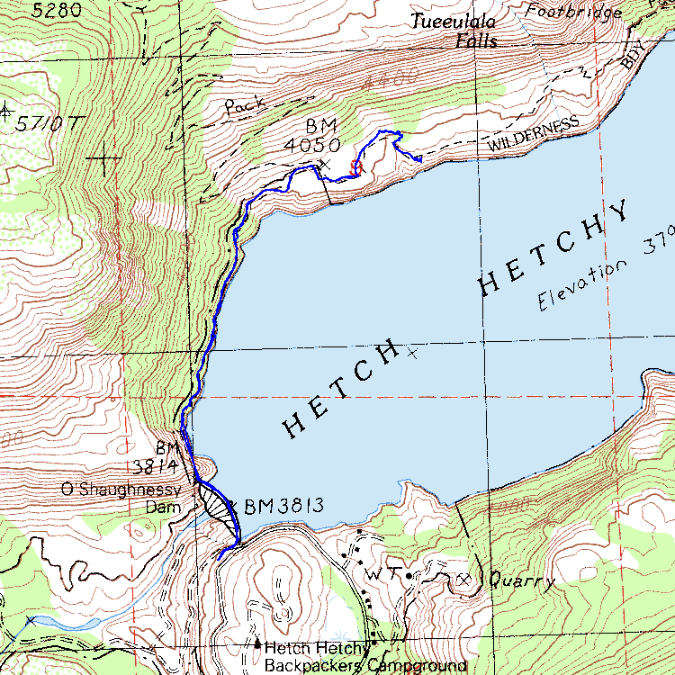 Hetch Hetch Valley topo map