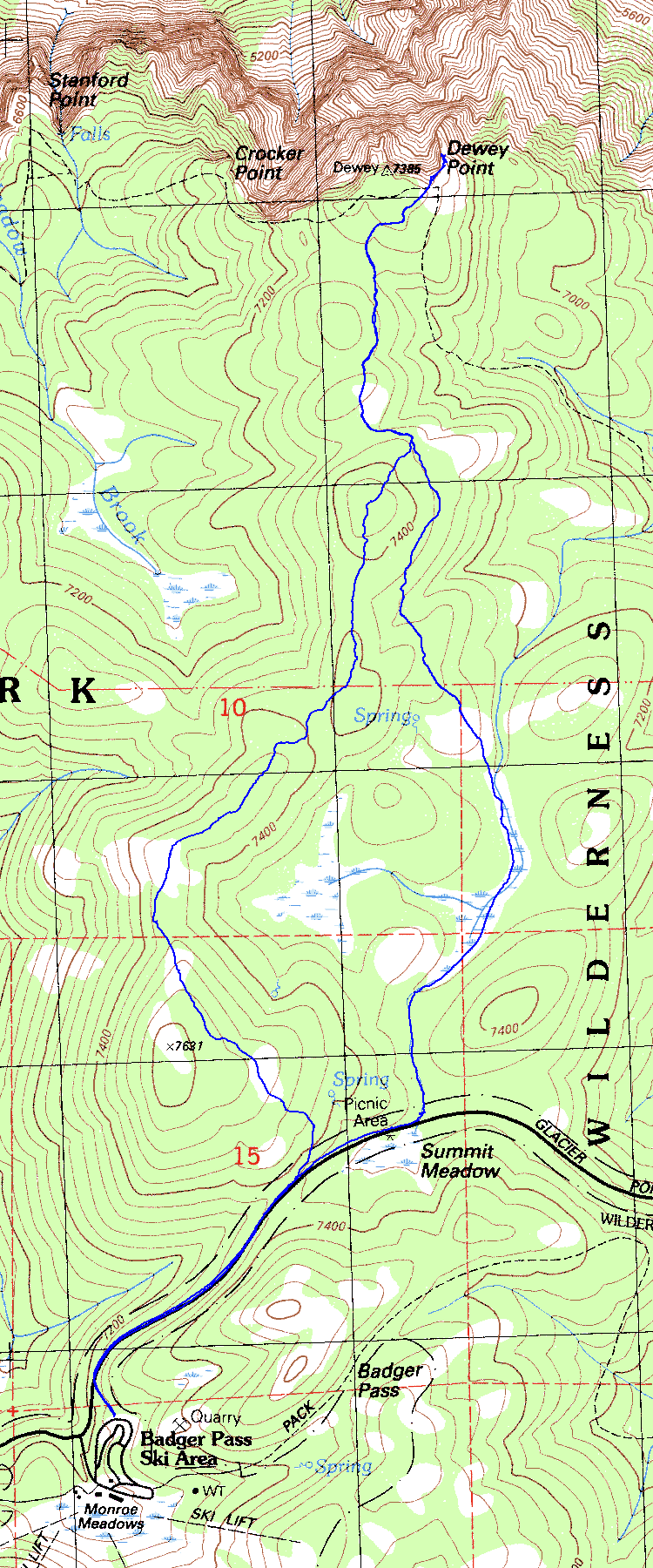 Dewey Point topo map