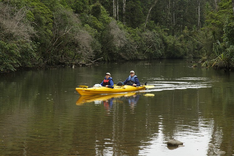 Okarito River kayakers