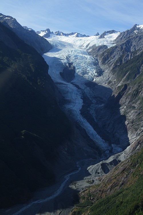 Helicopter view of Franz Josef Gacier