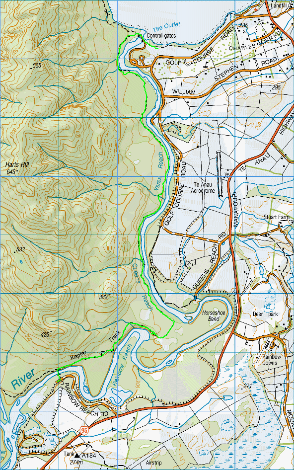 Kepler Track topographic map