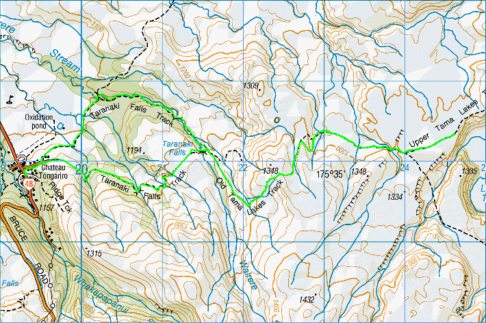 Tongariro topographic map