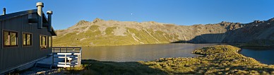 Angelus Hut and Lake Angelus panorama