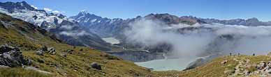 Mount Cook, Hooker and Mueller Valleys panorama