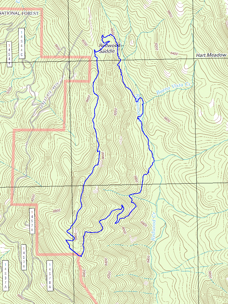 Redwood Mountain Grove Topo Map