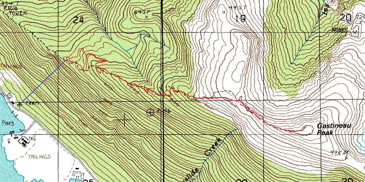 Gasteneau Peak Topo Map