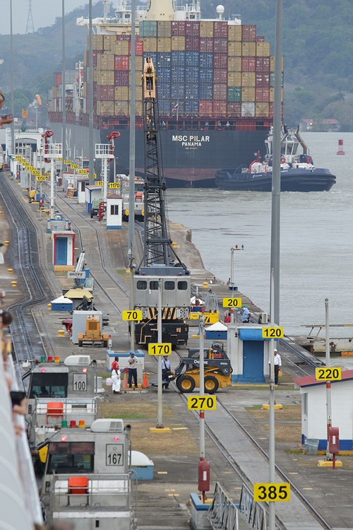 MSC Pilar enters Miraflores Lake