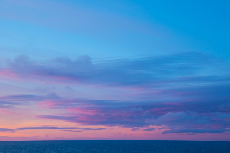 Sunset near Queen Charlotte Islands