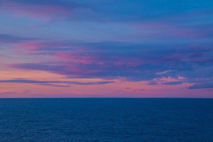 Sunset near Queen Charlotte Islands