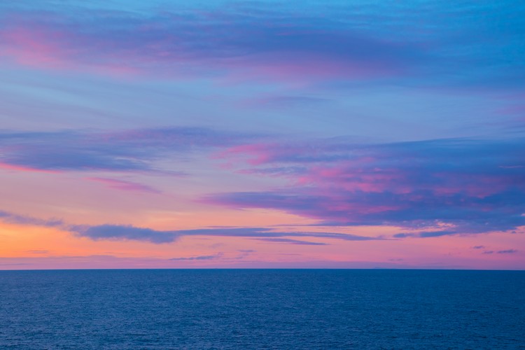 Sunset near Queen Charlotte Islands