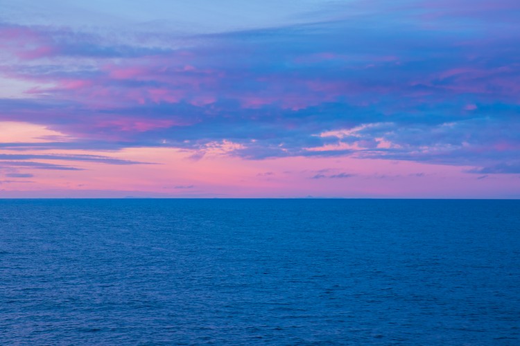 Sunset near Queen Charlotte Islands