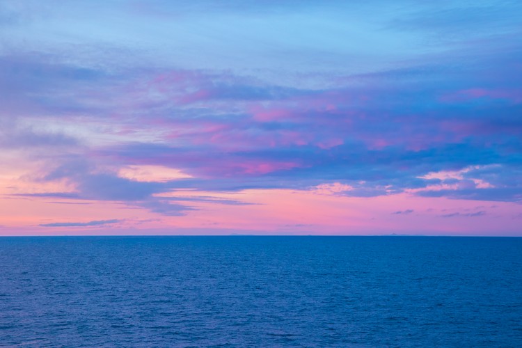 Sunset near Queen Charlotte Islands