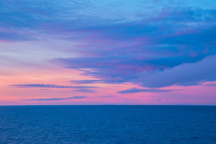 Sunset near Queen Charlotte Islands