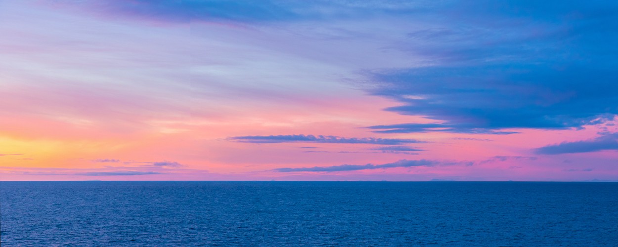 Sunset near Queen Charlotte Islands