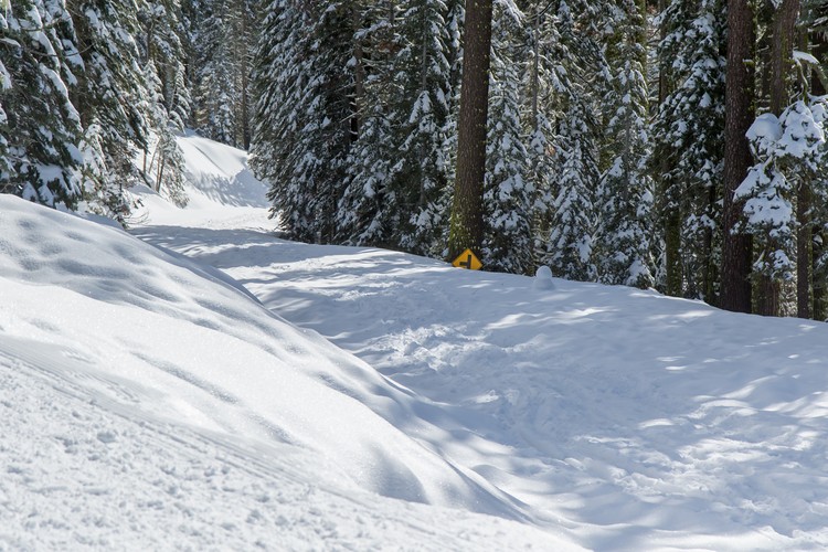 Glacier Point Road buried in snow