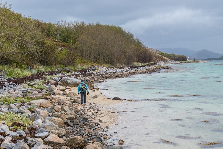 Hiking at low tide