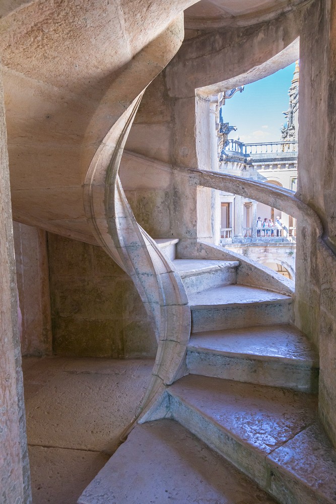 Carved stone stairway