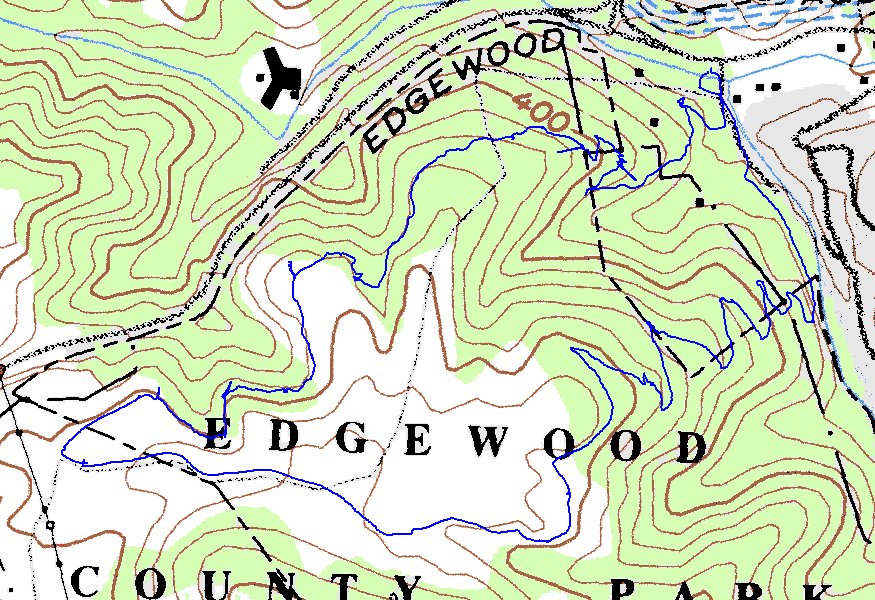 Edgewood County Park topographic map