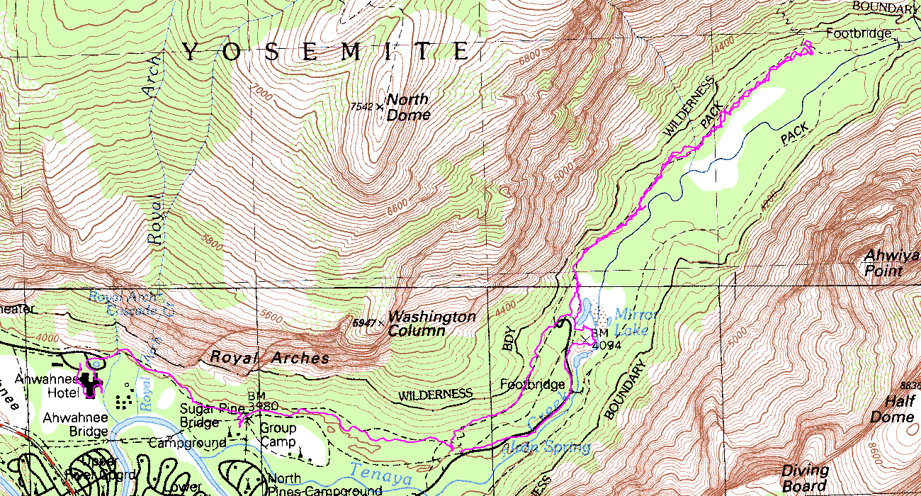 Mirror Lake Topographic Map