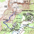 Upper Yosemite Falls topographic map