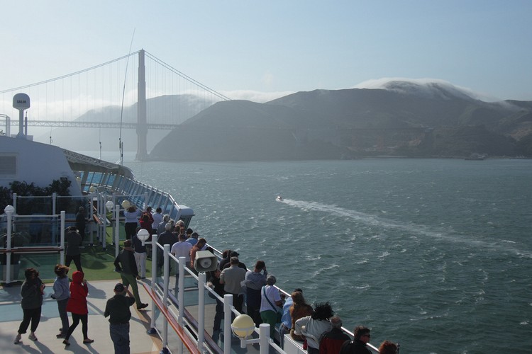 Star Princess approaching the Golden Gate Bridge