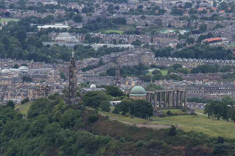 Calton Hill from Arthur`s Seat