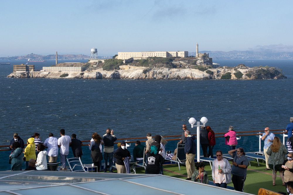 Ruby Princess Sailing Past Alcatraz