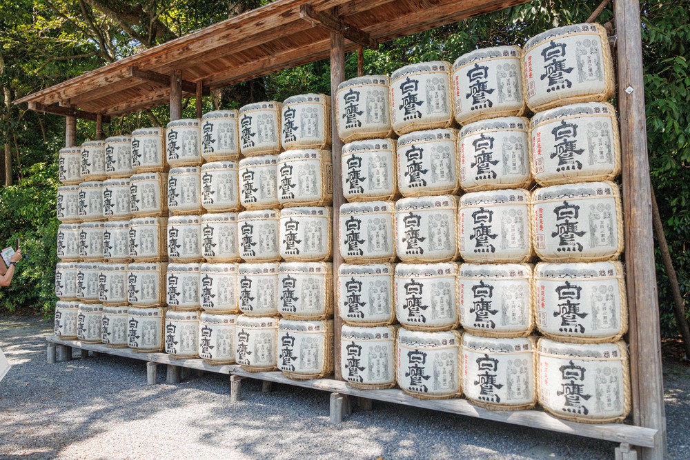 Consecrated sake barrels