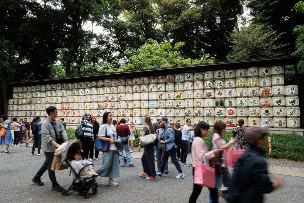 Meiji Shrine - Sake barrels